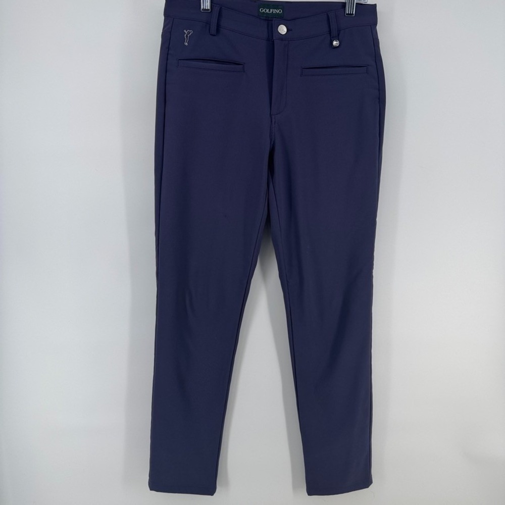 Golfino Womens Blue Mid-Rise Golf Trousers Straight Ankle Pants Size 6 30x30